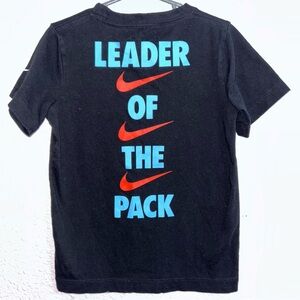 Nike Kids Black T-Shirt with Blue and Red Design